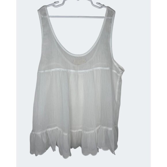 Hollister White Sleeveless Flowy Embroidered Tank Top Medium Scoop Neck - Picture 11 of 13